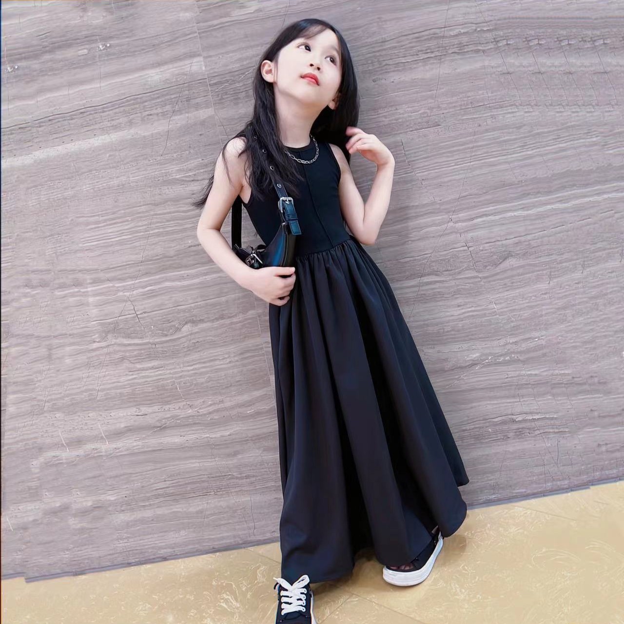 女童连衣裙夏装2023新款夏季儿童洋气公主裙网红中大童无袖长裙子