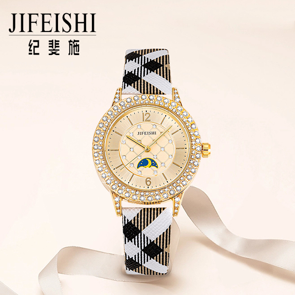 纪斐施/JIFEISHI  新款时尚星月系列百搭潮流轻奢气质多功能手表