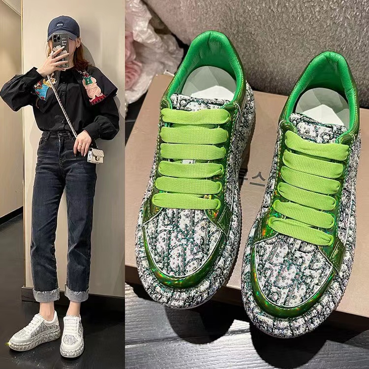 厚底满钻小白鞋女新款带钻休闲板鞋松糕底