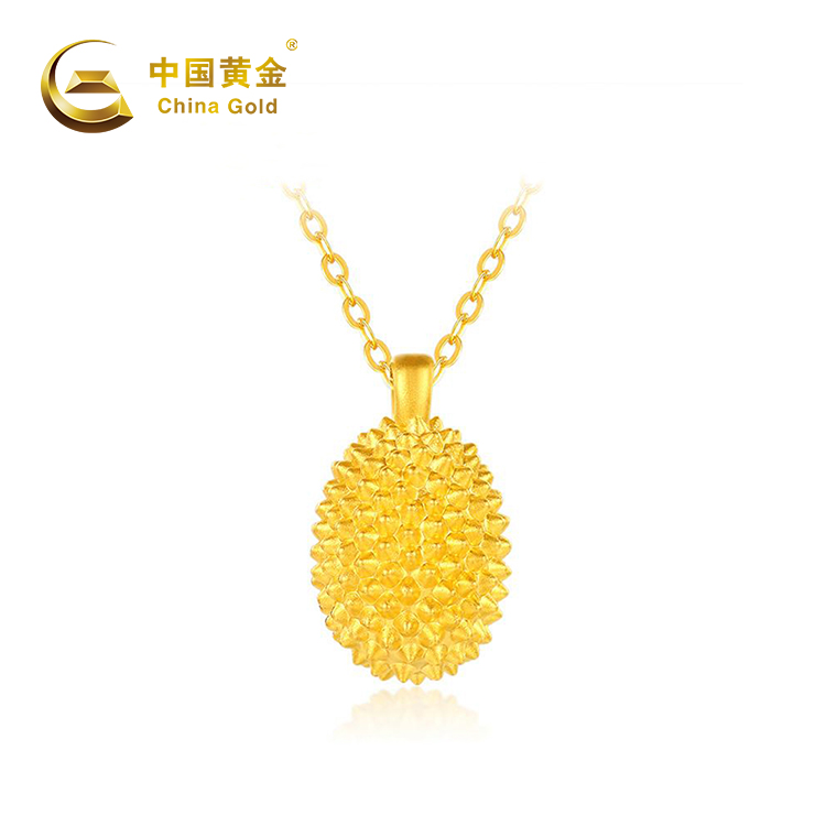 China Gold/中国黄金足金榴莲吊坠 榴恋浪漫创意时尚经典项链05