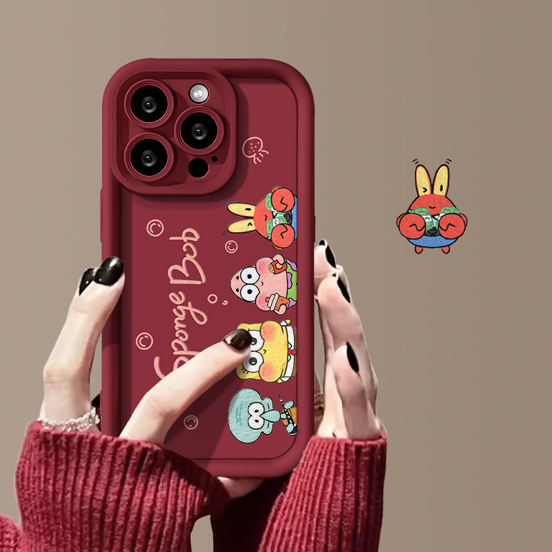 比奇堡成员苹果15/14pro/13卡通海绵宝宝iPhone12Pro硅胶11手机壳