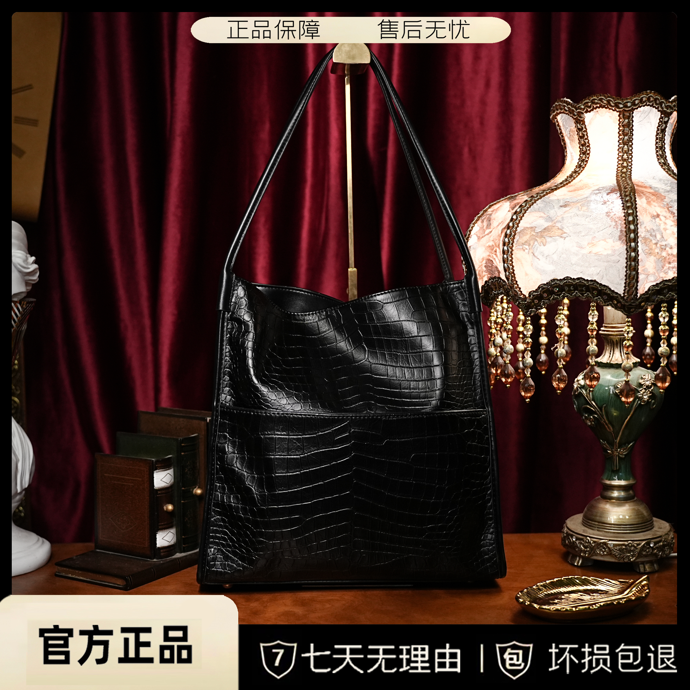 【鳄鱼之吻】2024新款容量高级感托特包鳄鱼纹手提单肩包BV2112A