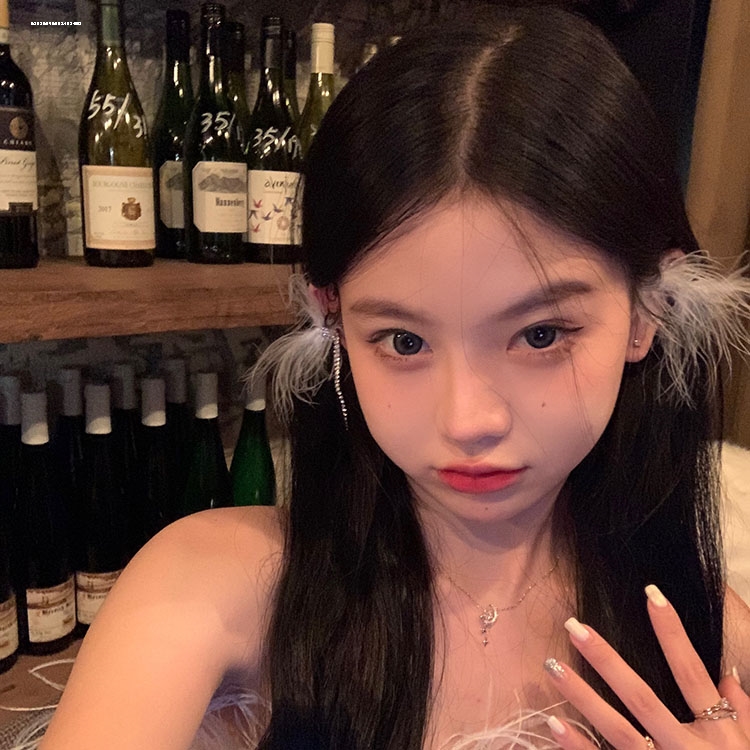 设计时尚简约潮耳饰轻奢百搭显白羽毛流苏耳骨夹气质精致个性网红