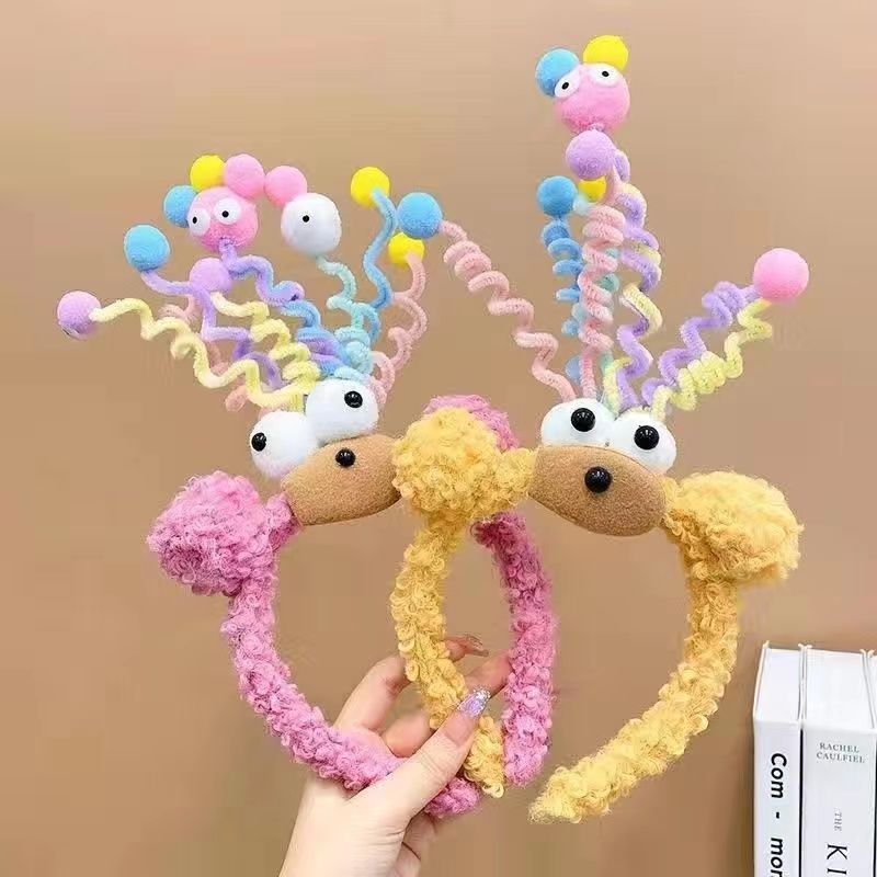 皮洛姆发箍搞怪超萌头发素圈天线宝宝百搭毛绒欢乐摇摆弹簧发箍
