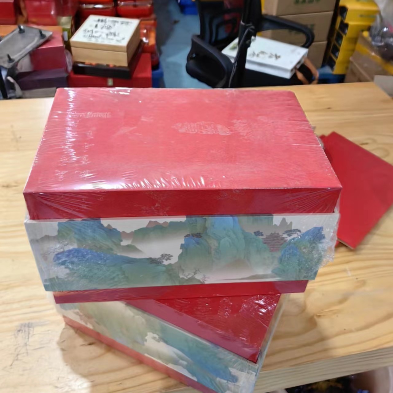 红色小方盒 白茶半斤装寿眉白茶散茶料子 带手提袋