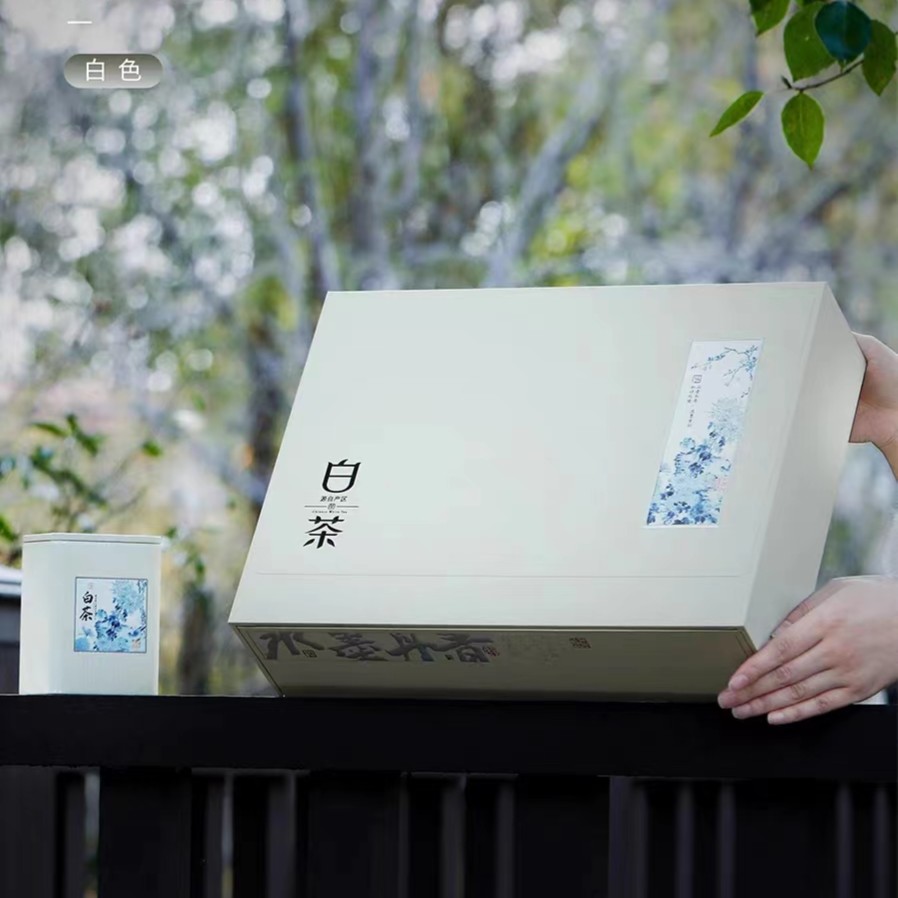【水墨丹青】五罐白茶礼盒装 寿眉散茶铁罐装