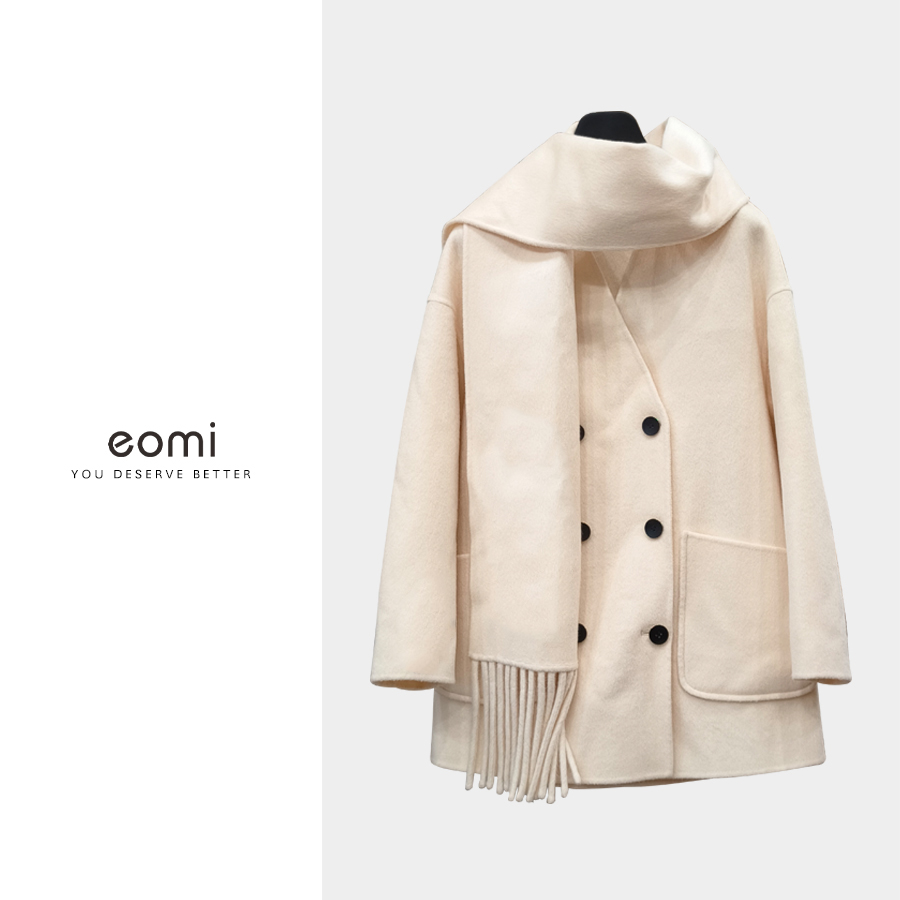 EOMI【思密达】2023秋冬新款中长款简约女士大衣外套7736