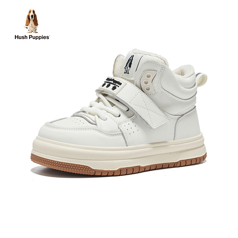 暇步士女童男童运动板鞋户外中大童软底加绒保暖加厚休闲儿童棉鞋