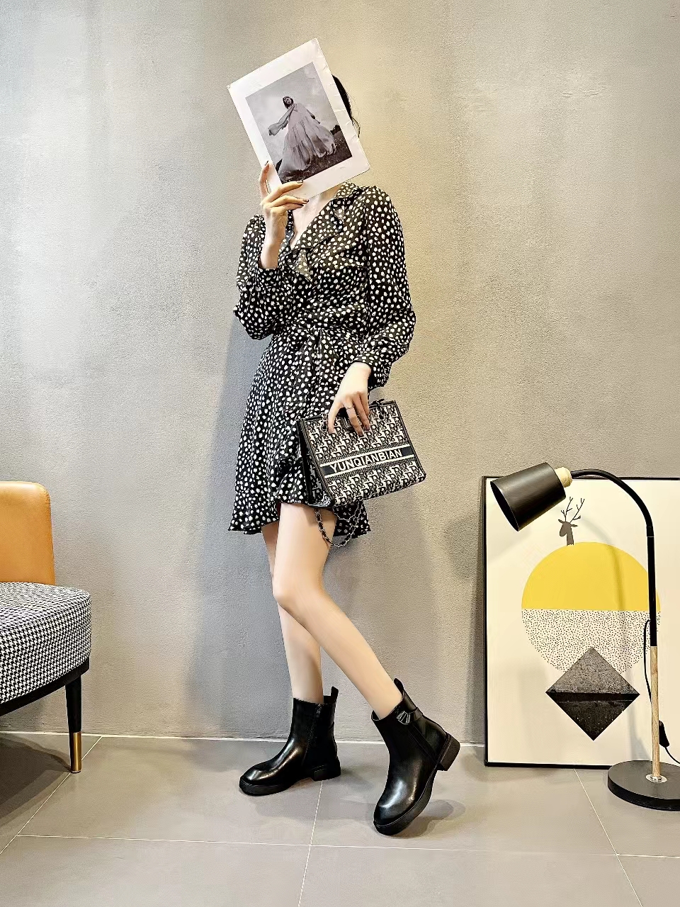 【JOEY】（大鹅）秋冬新品厚底舒适百搭短靴女时尚潮靴瘦瘦靴 3721