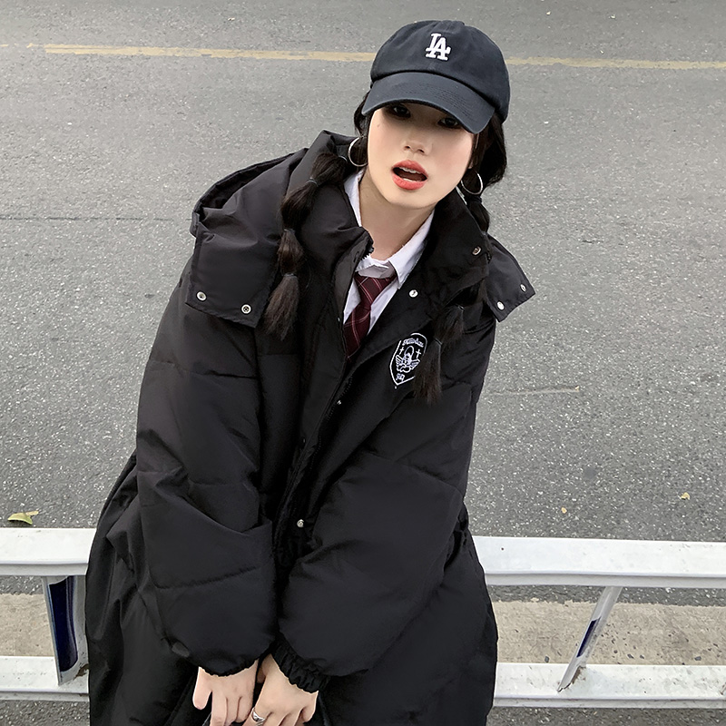 黑色加厚面包服棉衣棉服女韩版宽松长款秋冬季外套棉袄2023年新款