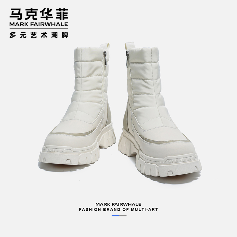 马克华菲男士户外雪地靴加绒加厚春季防滑保暖棉鞋东北棉靴滑雪鞋商品图