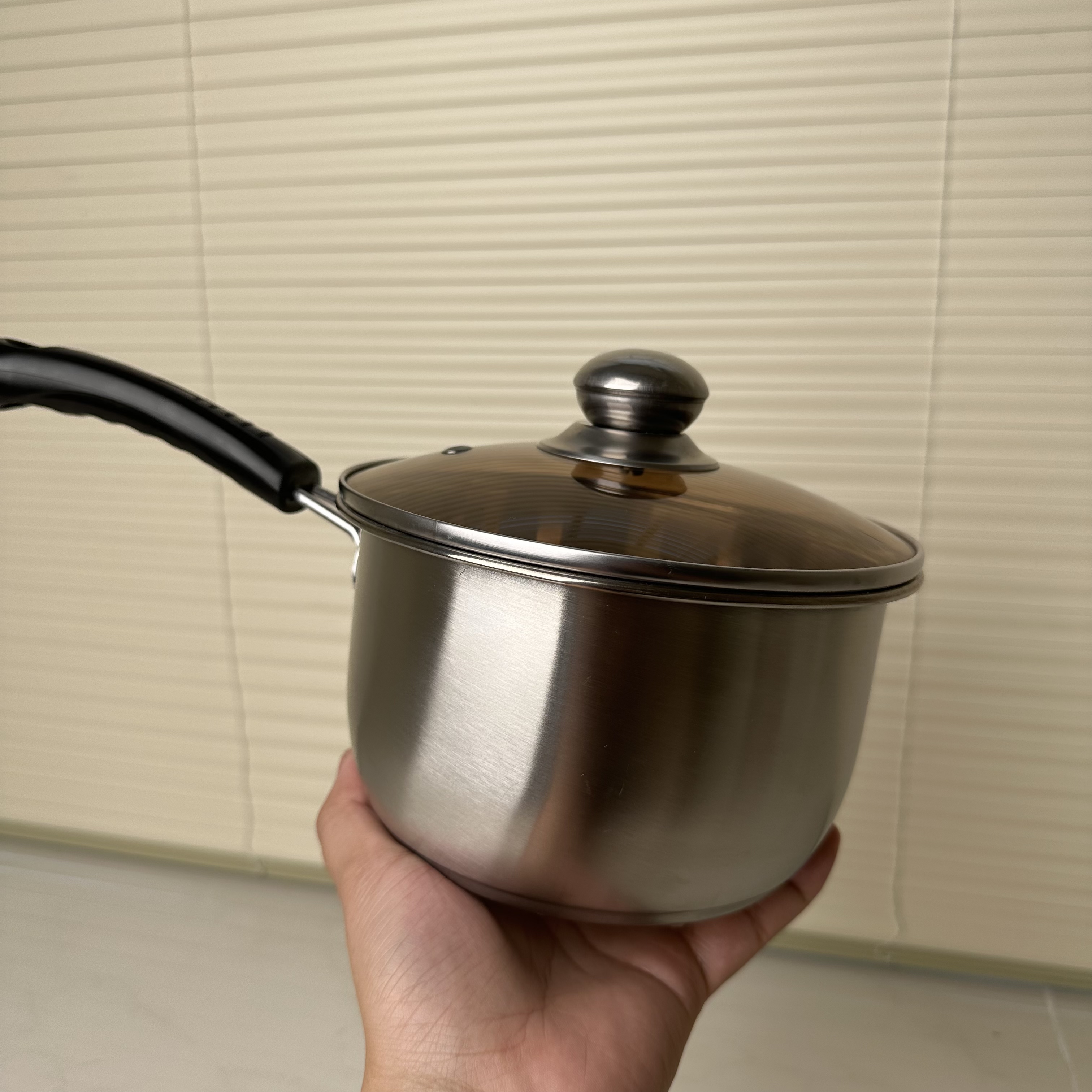 加厚不锈钢小奶锅单人学生家用汤锅约18cm