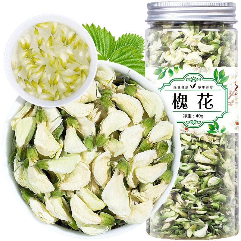 福茗源槐花茶 槐米茶 洋槐花杨槐树花蕊干养生茶花草茶罐装40g