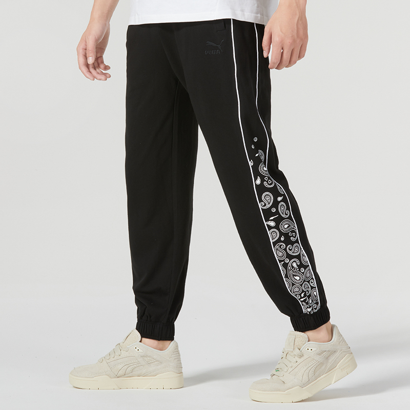 Puma彪马运动裤男士秋新款腰果花休闲裤子针织卫裤收口长裤539524