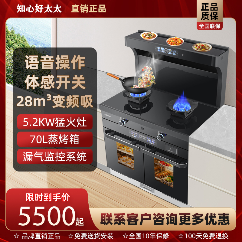 知心好太太环保集成灶独立蒸烤带语言小智自动清洗一体无缝内胆