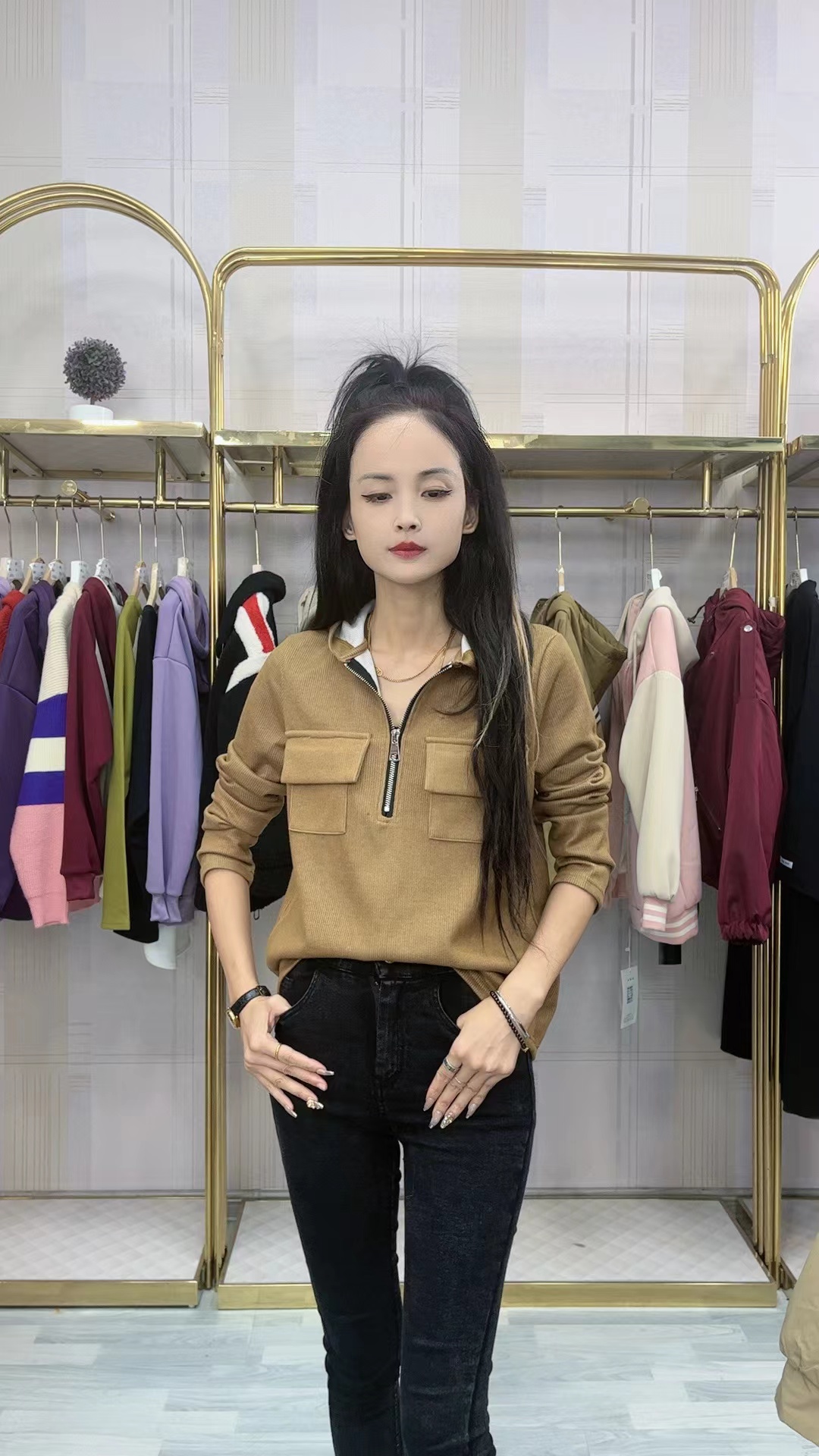 elebabon/芭波象ZC127-新款潮流女装百搭休闲时尚显瘦上衣