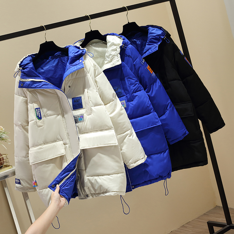 双面穿棉服女冬中长款棉衣宽松韩版情侣设计感两面穿棉袄加厚外套