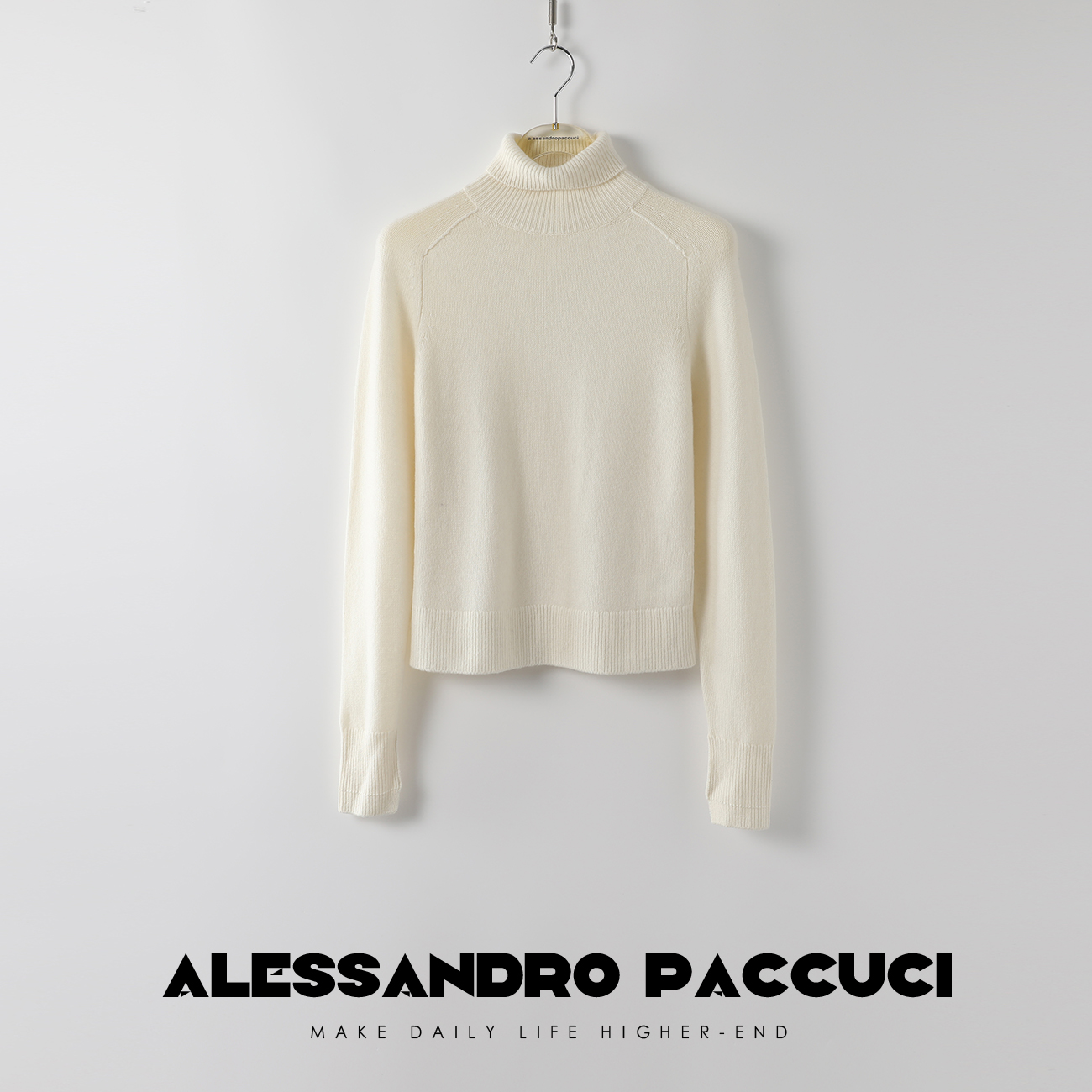Alessandro Paccuci洛哥23267X山羊绒羊毛 MA*M经典高领阔版毛衣