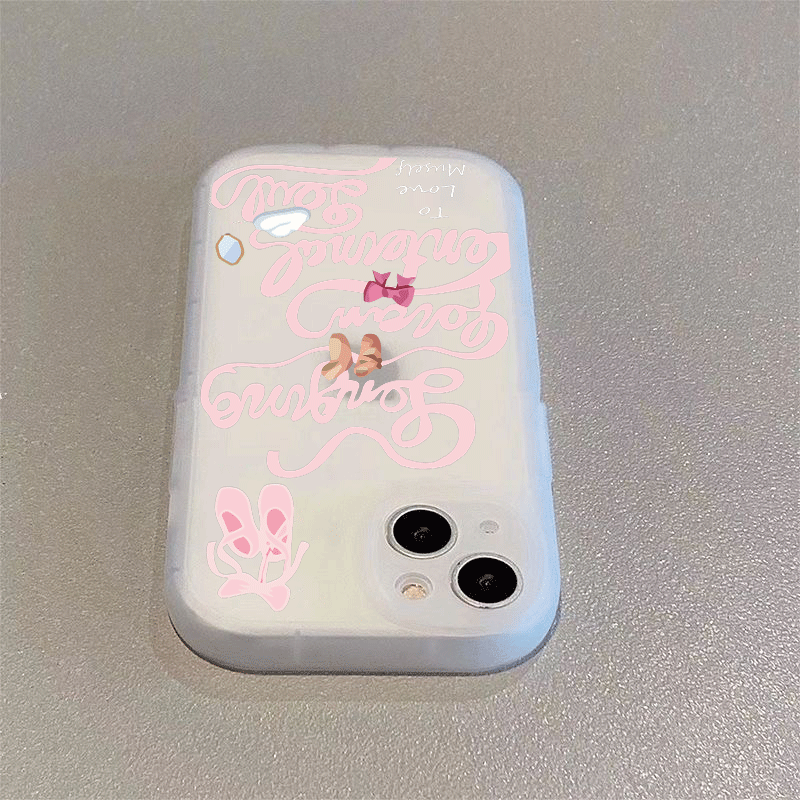 适用【苹果/华为/oppo/vivo小米】小胖妹粉色芭蕾手机壳软胶卡通ins