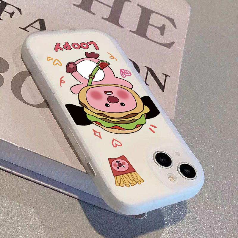 适用【苹果/华为/oppo/vivo小米】小胖妹汉堡海狸手机壳软壳防摔ins