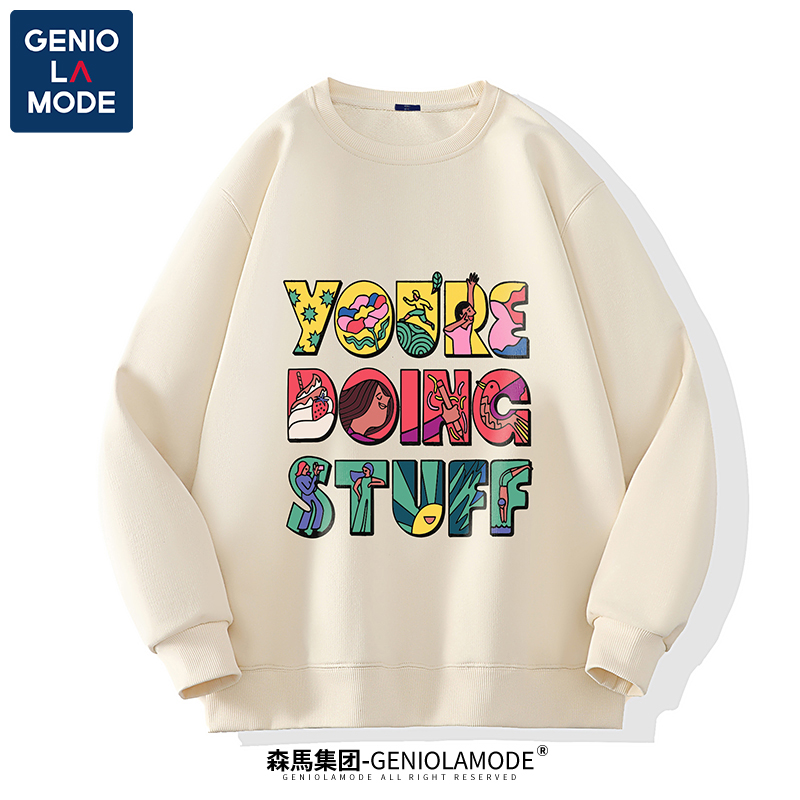 GENIOLAMODE美式复古卫衣男女秋季新款oversize宽松潮牌休闲上衣