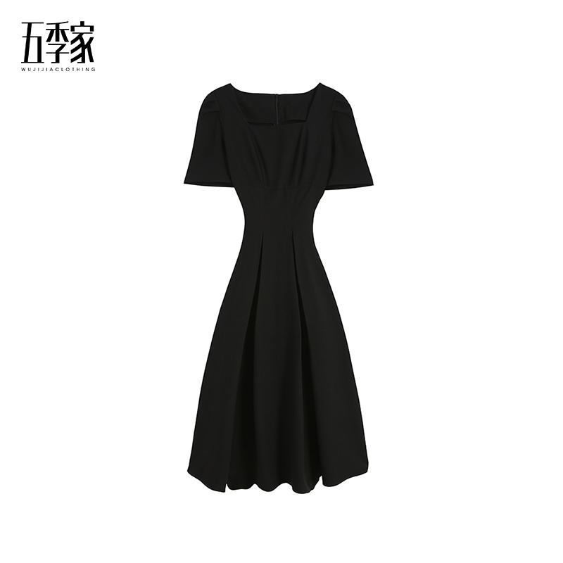橘子大码名媛胖mm夏季时髦中长款连衣裙五季家ZL32487