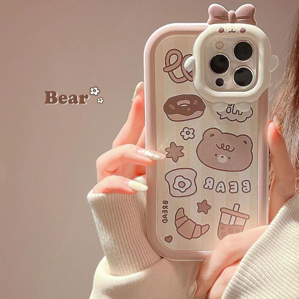 小熊面包适用iPhone14promax/15手机壳13女12华为/小米/oppo/vivo