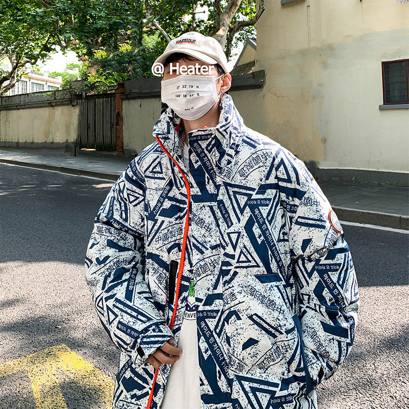 棉衣男装秋冬季外套潮流保暖棉服2023新款潮牌宽松加厚棉袄面包服