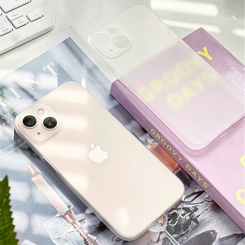 苹果13简约高透手机壳iPhone14promax亲肤磨砂12超薄14pro保护套