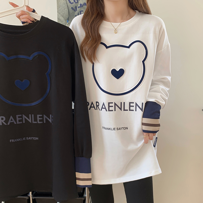 哺乳衣德绒打底衫女宽松秋冬加绒保暖长袖t恤外出辣妈款喂奶上衣