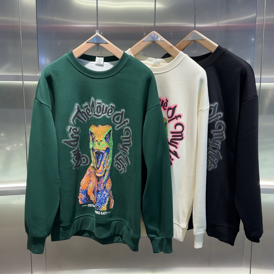 素劲 【彩绘恐龙】男女 加绒休闲厚卫衣 WY9709 G212