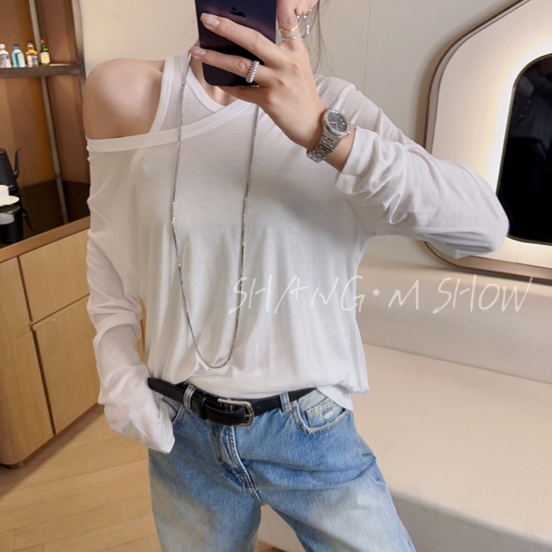 王嬛嬛"背心女款外穿薄打底2件套套装"夏日就穿它2穿F23C565长袖