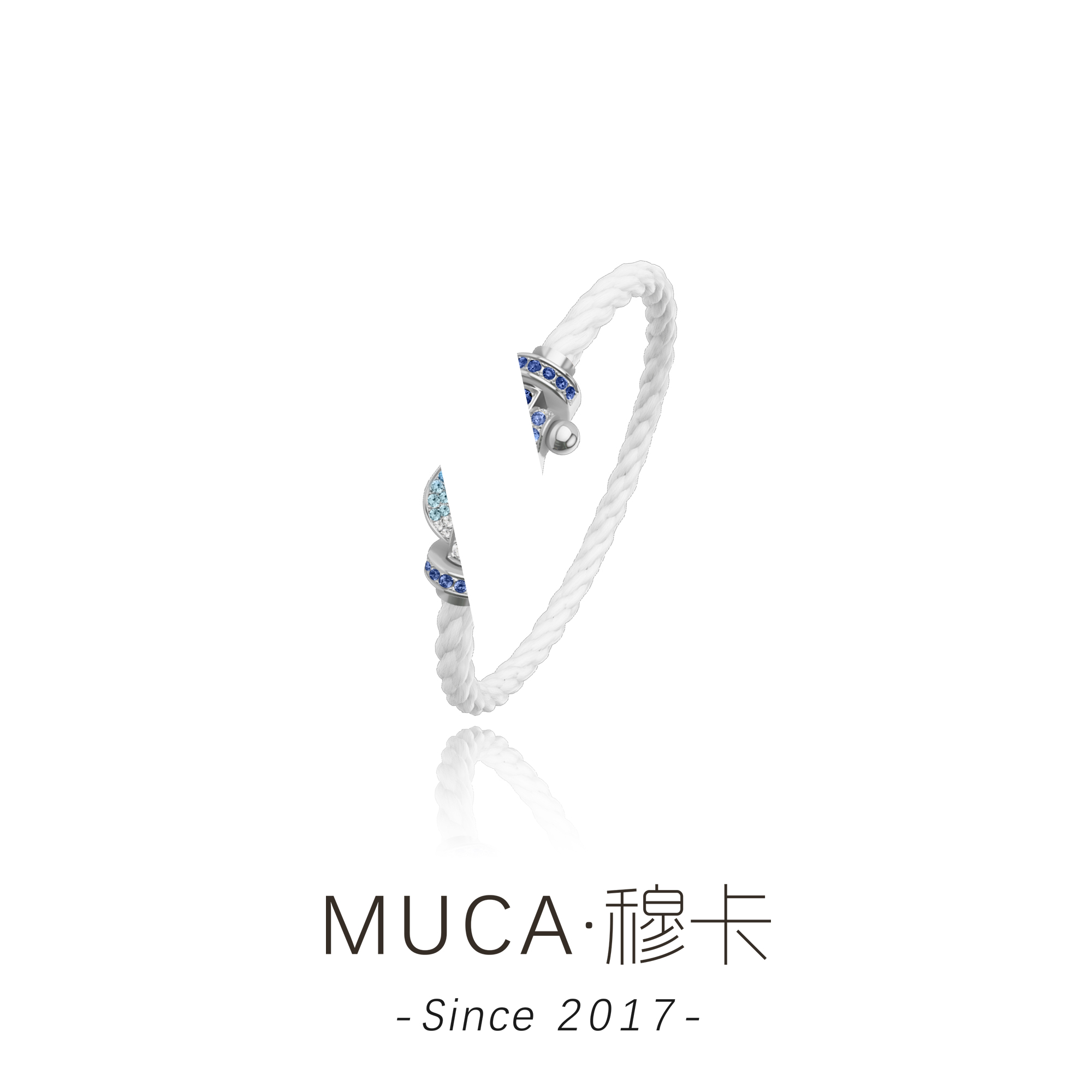 铜合金合成锆石手链  马蹄白绳时尚百搭女手链X764