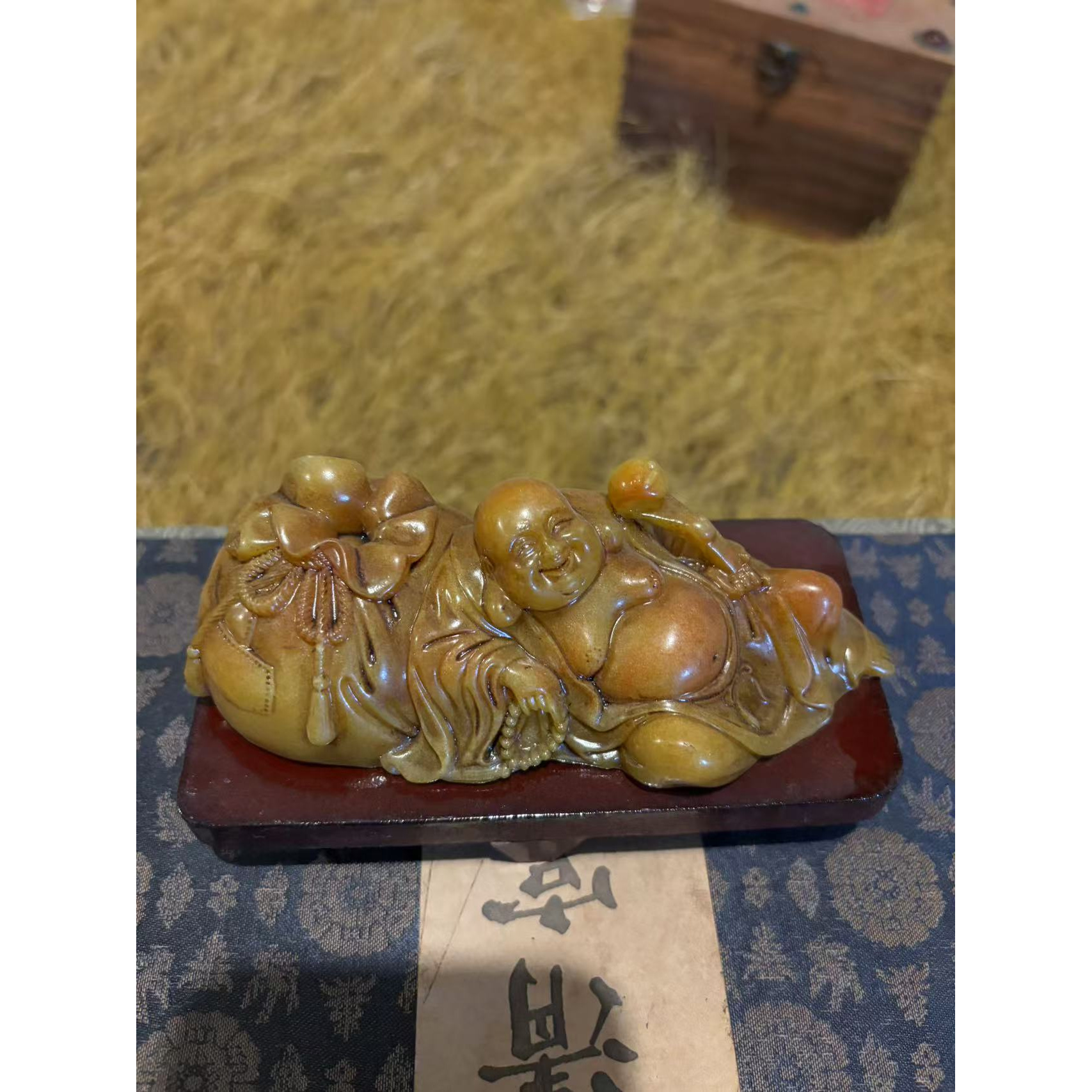 弥勒佛黄石摆件一个[名宛苑百货店]