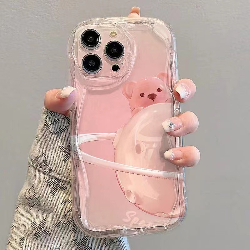 晕染星球熊全包iPhone15手机壳14pro少女13Pro苹果Xs防摔7p/8新款