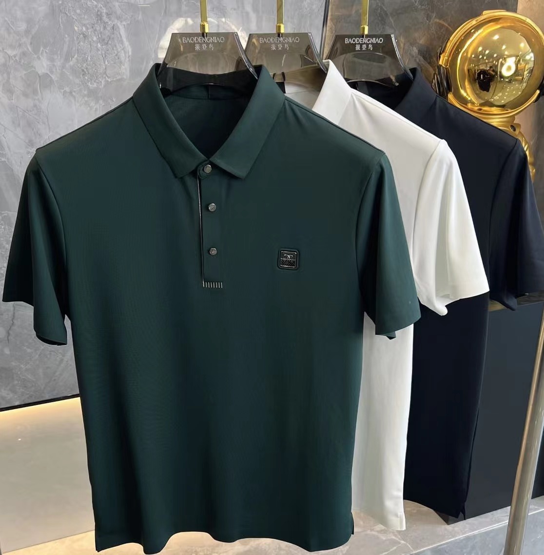 男士翻领短袖T恤简约时尚休闲百搭半袖polo衫(398)