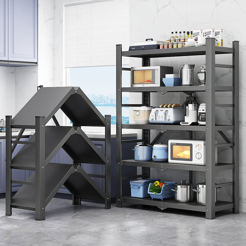 厨房置物架落地多层微波炉多功能收纳架子家用烤箱锅架储物架货架
