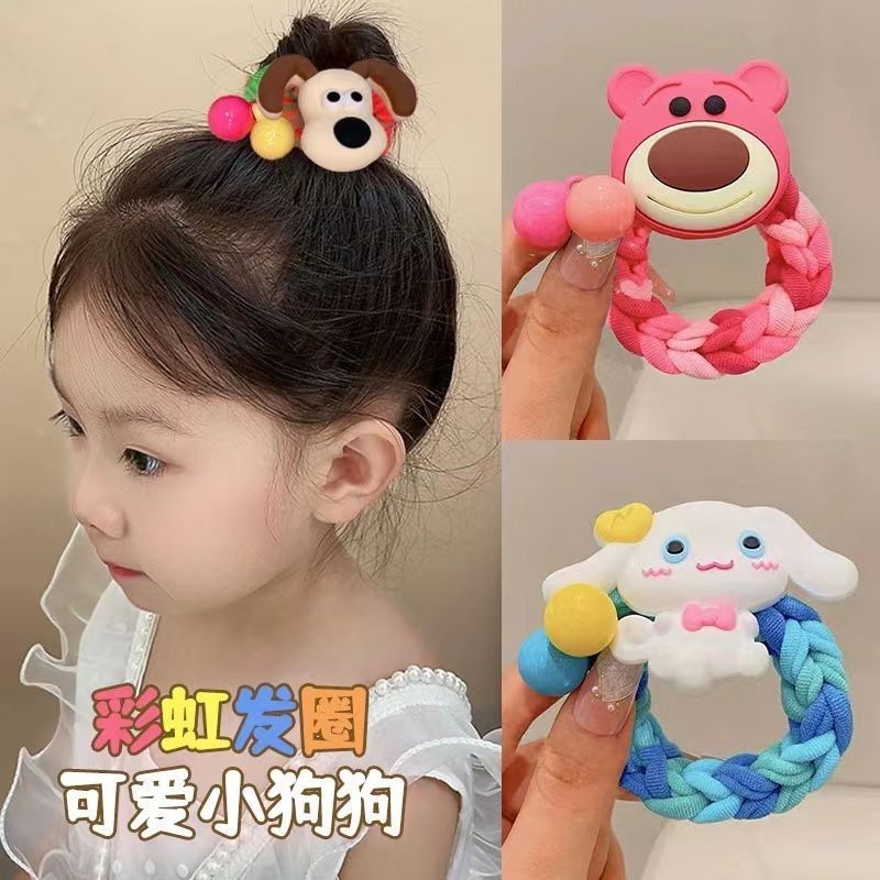 手工编织多巴胺发圈头绳发绳女扎头发橡皮筋可爱时尚小熊耐用饰品