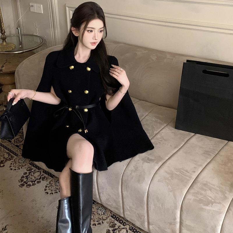 财阀千韩系高高级感超好看斗篷毛呢外套今年流行西装呢子大衣秋冬