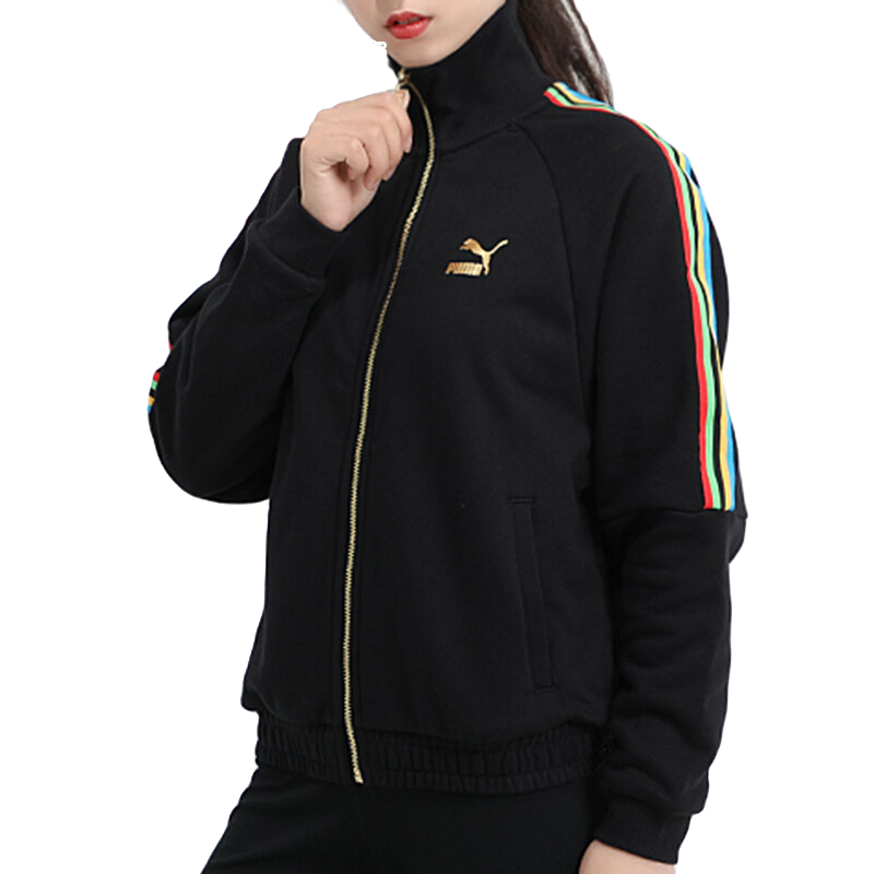 【奥莱体育】PUMA彪马外套女运动休闲串标立领夹克外套599061-51