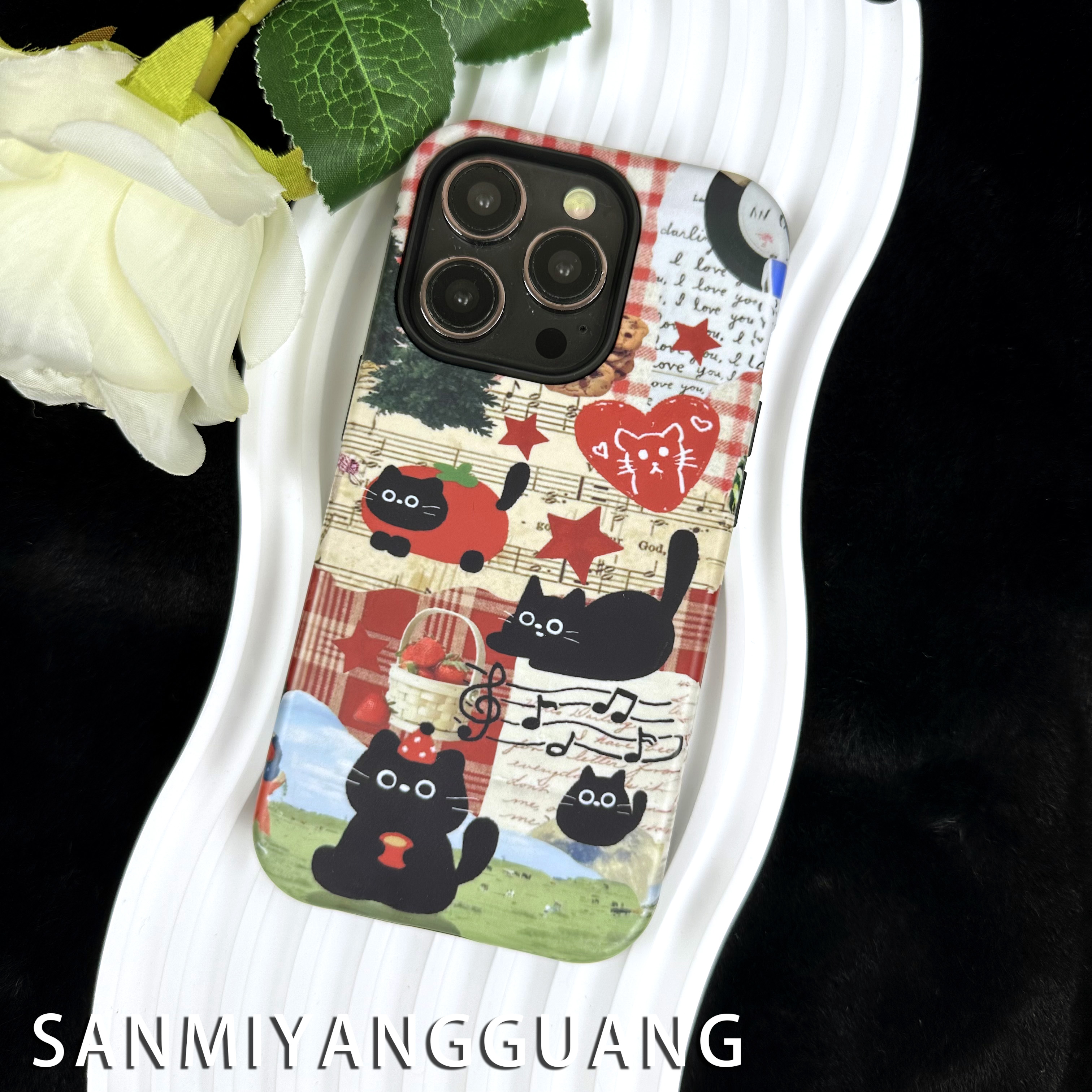 【高货菲林二合一】适用苹果手机壳黑猫15PROMAX/iphone14/13