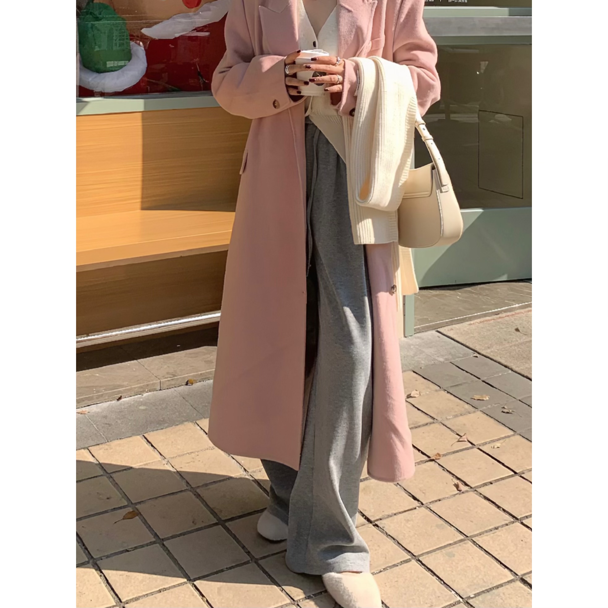 DATOUXIN【罗塞灰调】休闲裤高腰抽绳设计直筒89234XXK1994