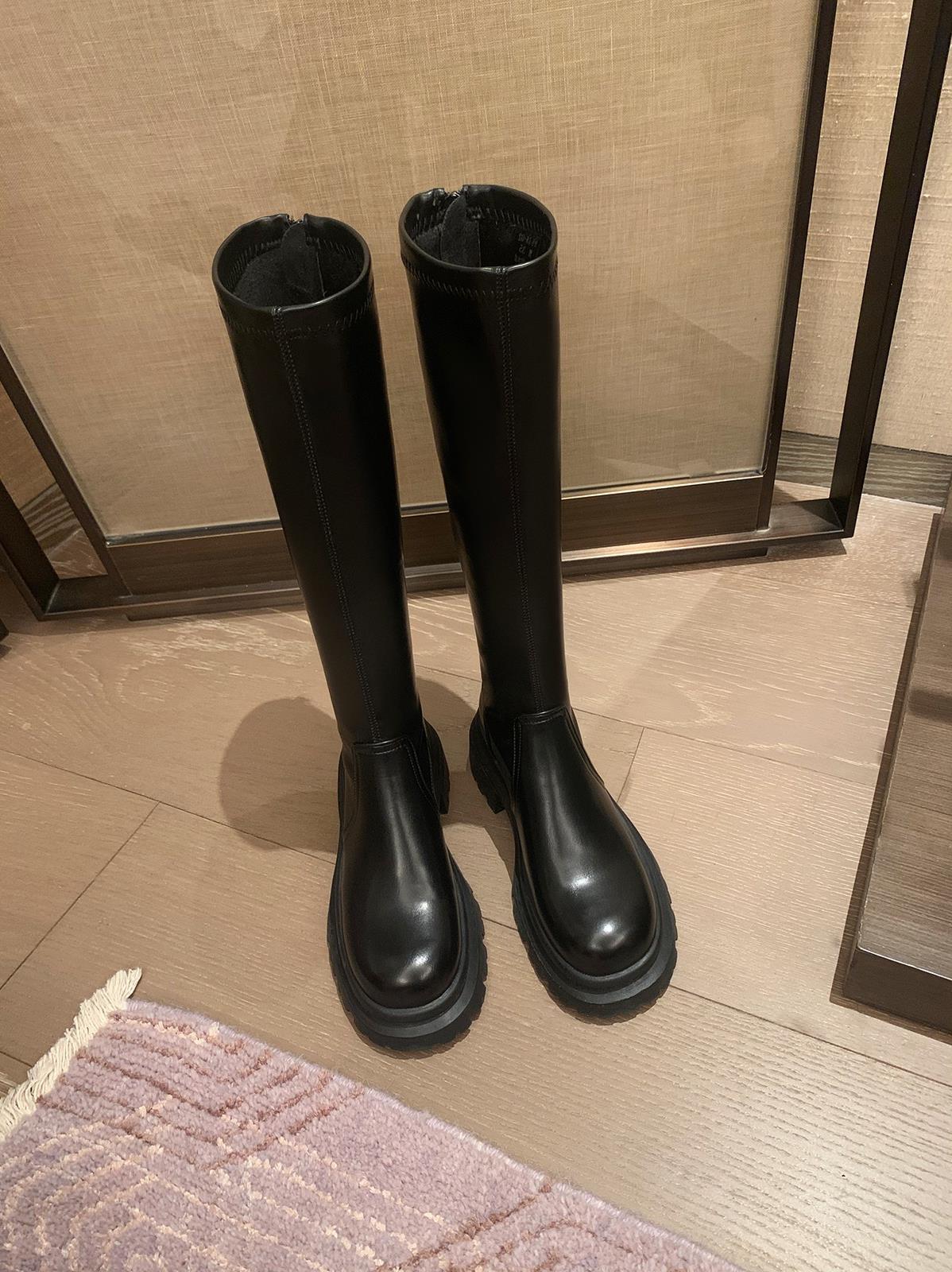 长筒靴女靴子惠州2023秋冬新款粗跟不过膝高筒骑士靴一件代发批发
