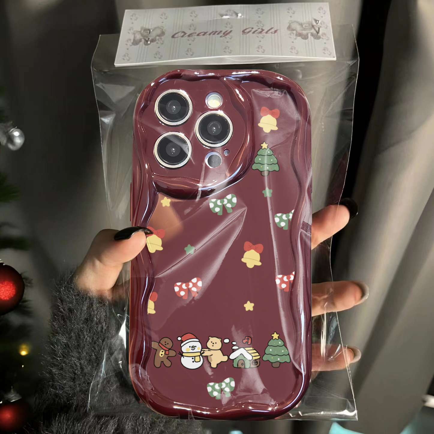 圣诞小熊适用于苹果15/14promax手机壳13全包华为/vivo/小米/oppo