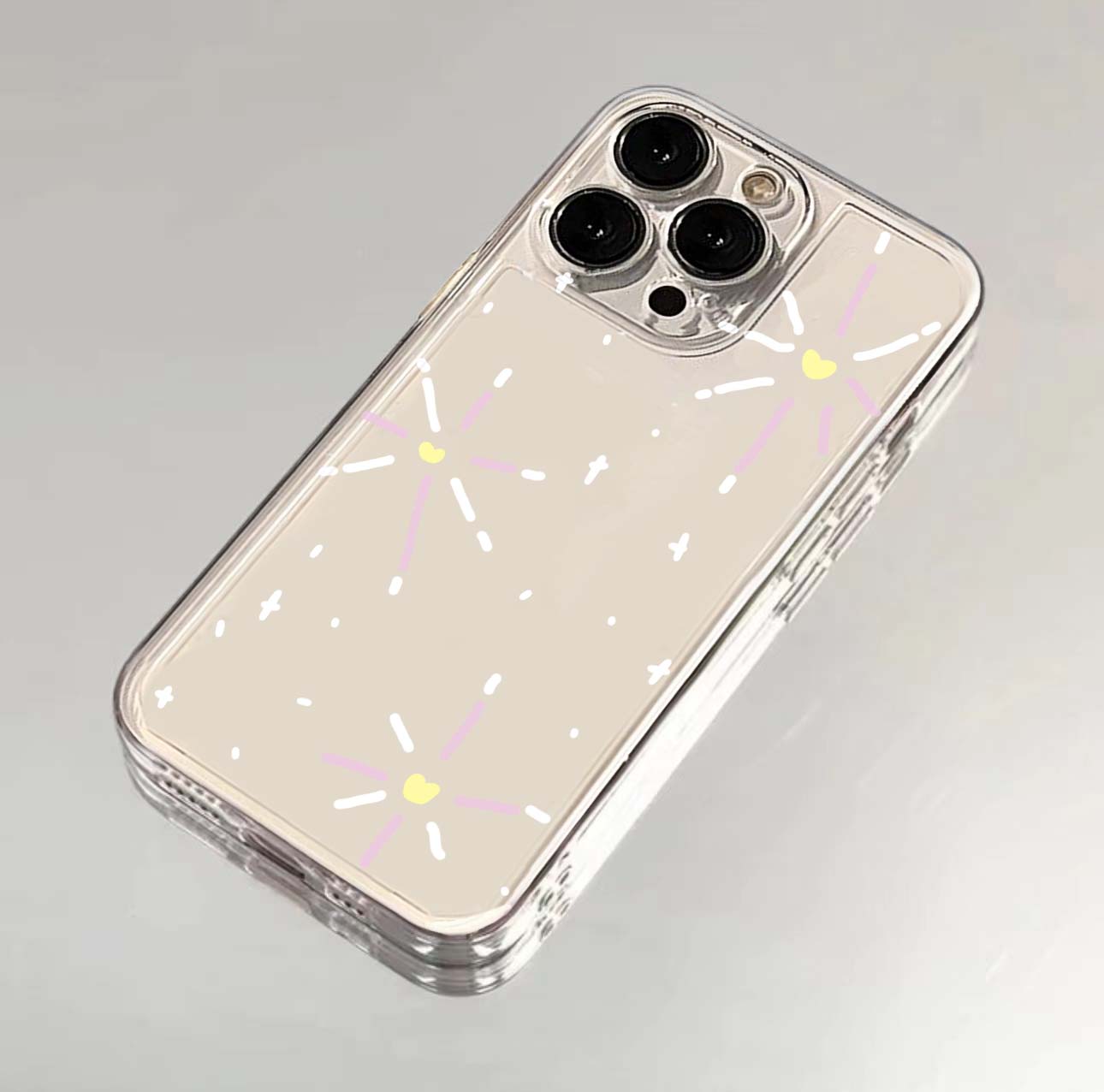透明简约烟花苹果小米oppovivo华为适用iPhone12/13/14/15手机壳