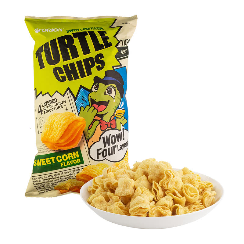 好丽友 韩国进口 龟壳形甜玉米味脆片(膨化食品) 80g*3袋