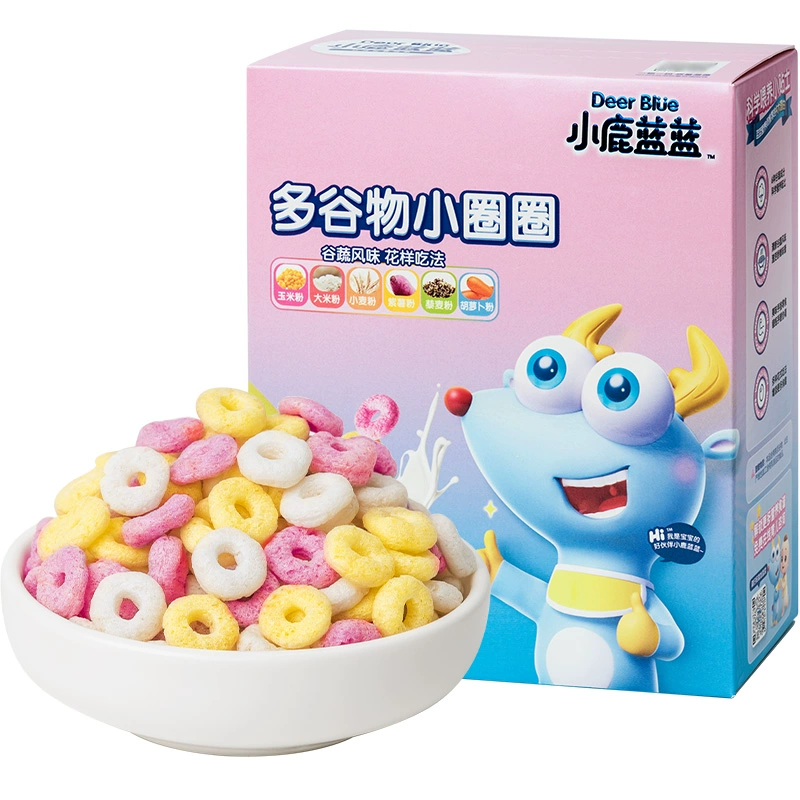 【星月专属】小鹿/蓝蓝 多谷物小圈圈 泡芙果蔬混合脆麦圈粗粮