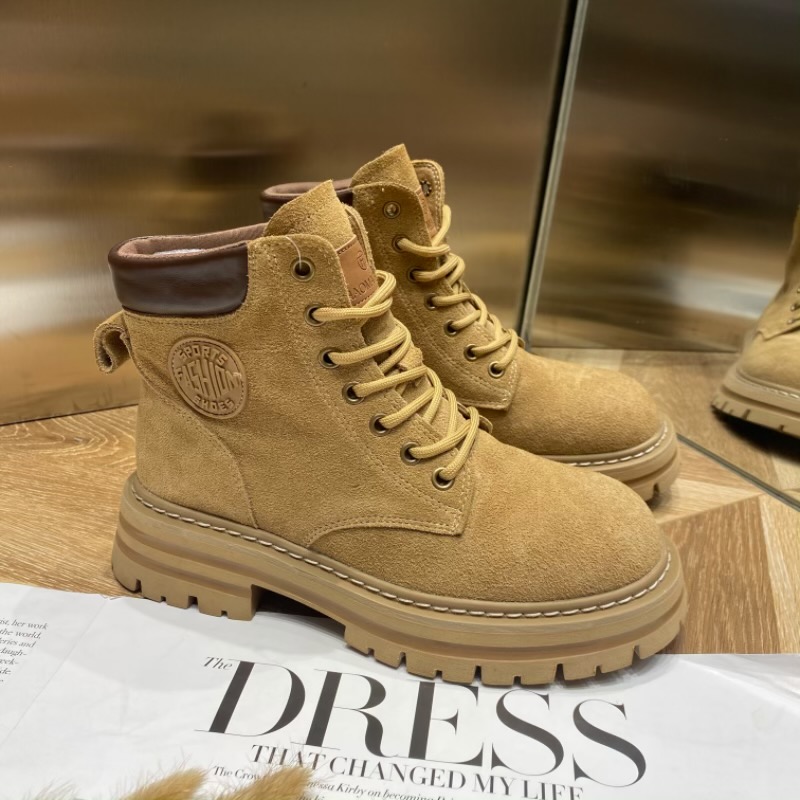 回力瑞马丁靴女英伦风秋季款磨砂欧货软皮时尚短靴炸街靴子大黄靴