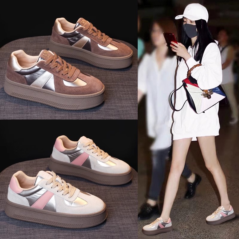 回力瑞韩版复古德训鞋女2023秋新款厚底爆款经典百搭超火休闲板鞋