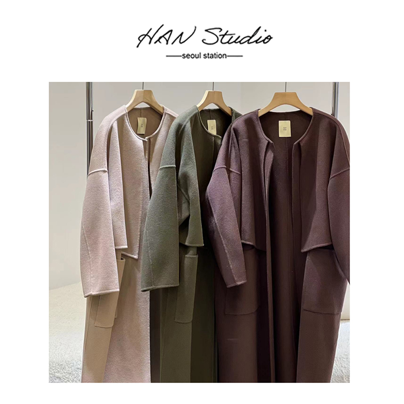 【走秀款】2023秋冬欧美秀款简约女王范儿羊毛大衣